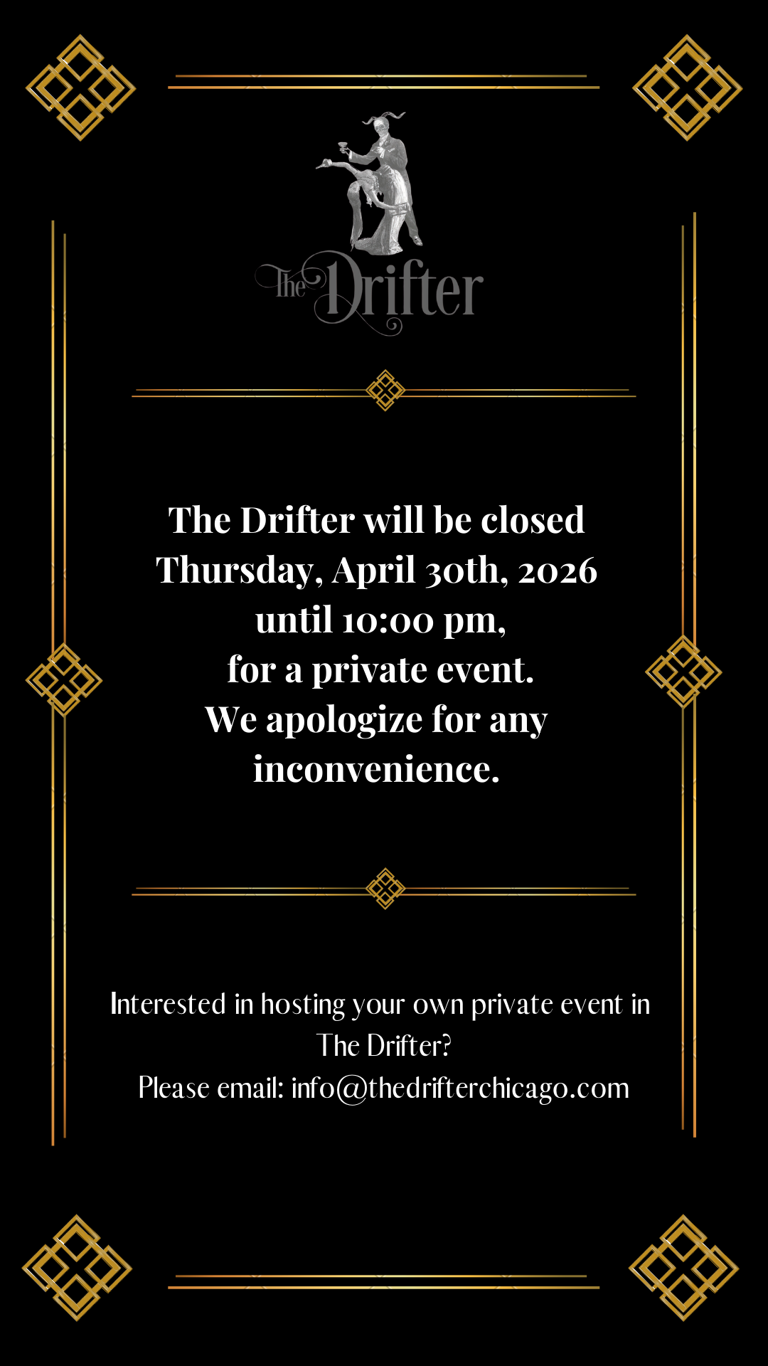 Closed April 30th
